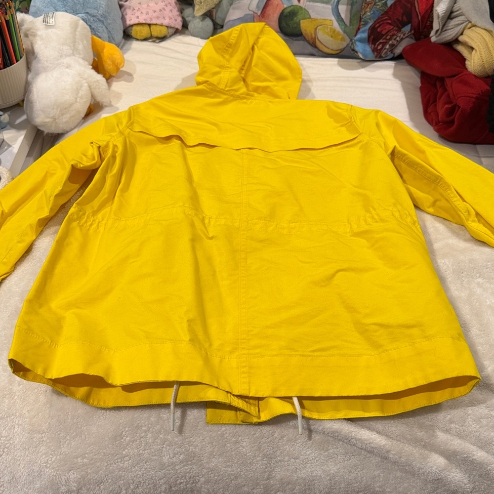 Bright Yellow Hooded Raincoat - Picture 2 of 4